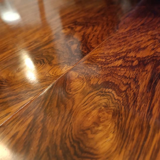 Brown Extendable Round Rosewood Table For Sale - Image 8 of 14