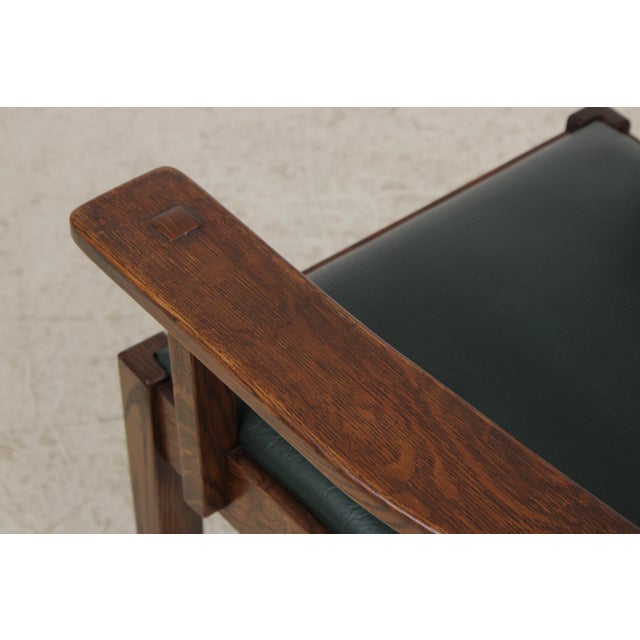 Wood Set of 6 Stickley Arts & Crafts Mission Oak Dining Chairs For Sale - Image 7 of 18