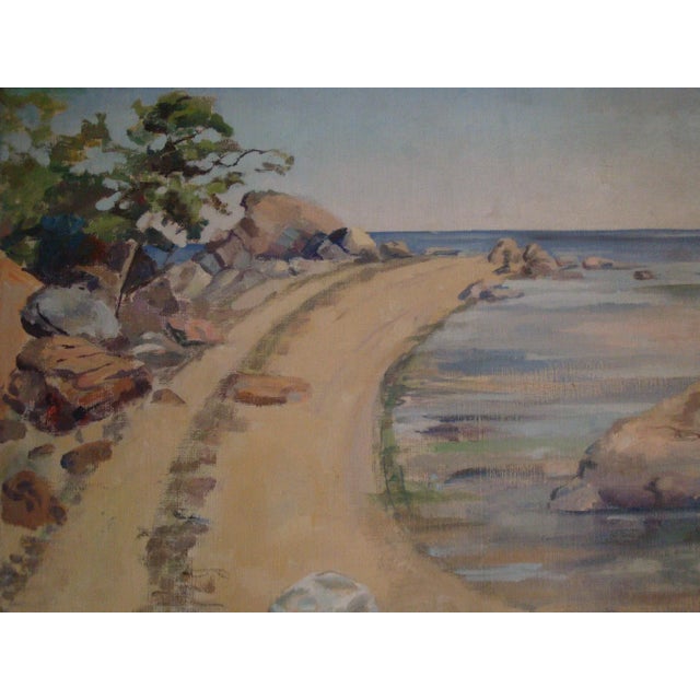 A wonderful mid-century plein air seascape oil painting by Ruth Fulda Wacker, unsigned, from a portfolio of her works...
