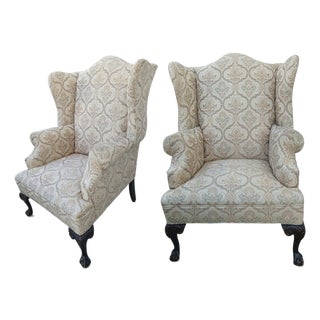 Timeless Sophistication for Your Home: A Pair of Premium Chippendale-Style Wingback Chairs by Hickory Furniture For Sale