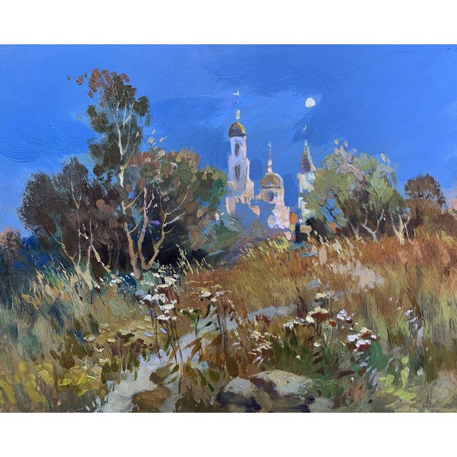 Oil Painting the Moonlight Illuminates Yuriy Suprunchuk For Sale