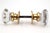 Traditional Vintage Octagon Shape Clear Glass Brass Door Knob Set For Sale - Image 3 of 6