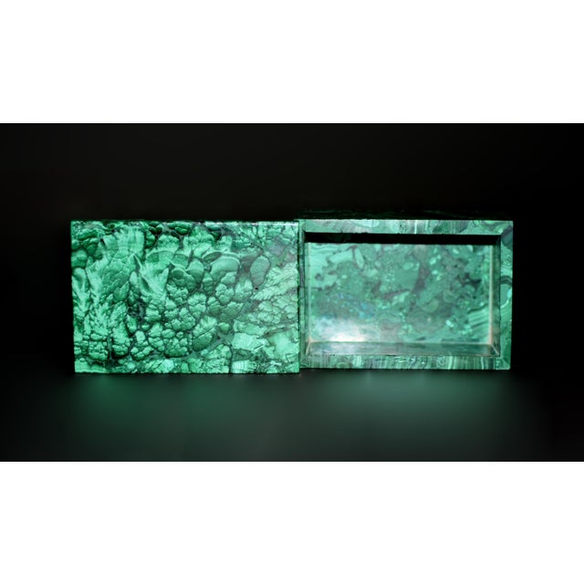 2020s Malachite Box Gemstone Box Peony Garden For Sale - Image 5 of 18