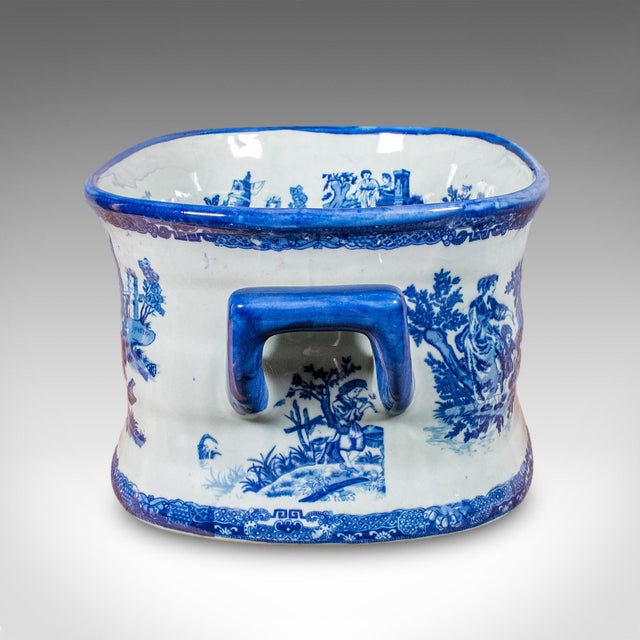 English Vintage Champagne Bottle Cooler, English, Ceramic, Ice Bucket, Planter, c.1950 For Sale - Image 3 of 12