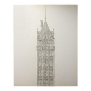 “Clyde Skyscraper 2” Graphite Drawing by James Spencer Russell For Sale