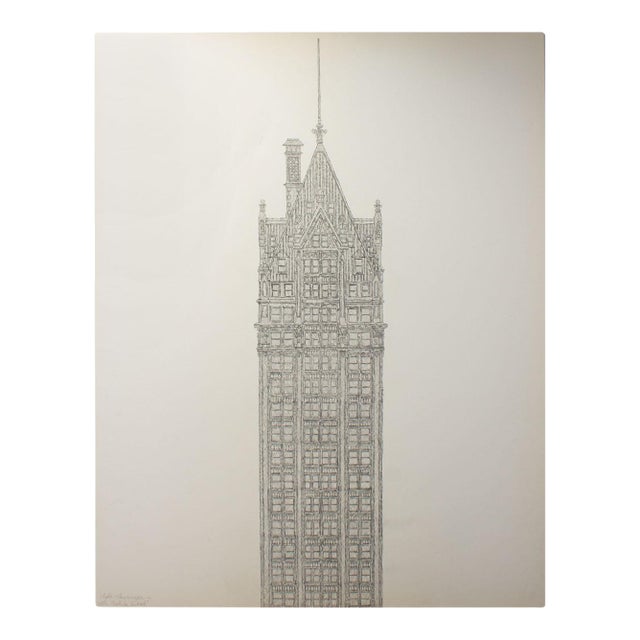 “Clyde Skyscraper 2” Graphite Drawing by James Spencer Russell For Sale