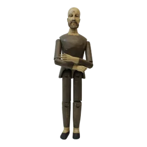 European Articulated Wood Santo Figure
