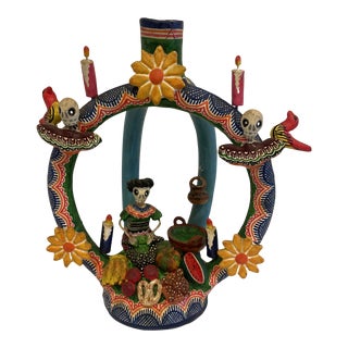 Mid 20th Century Day of Dead Candelabra Handmade by Alfonso Castillo For Sale