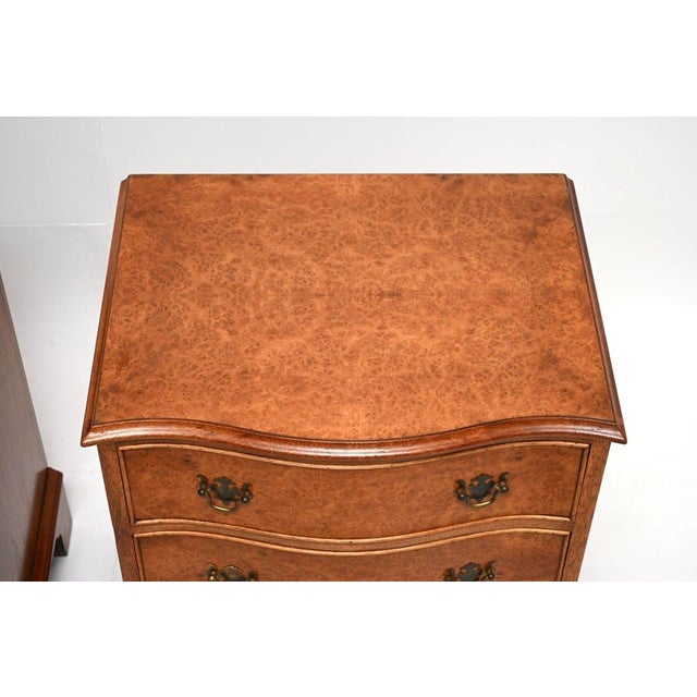 Wood Antique Burr Walnut Bedside Chests, 1930, Set of 2 For Sale - Image 7 of 10