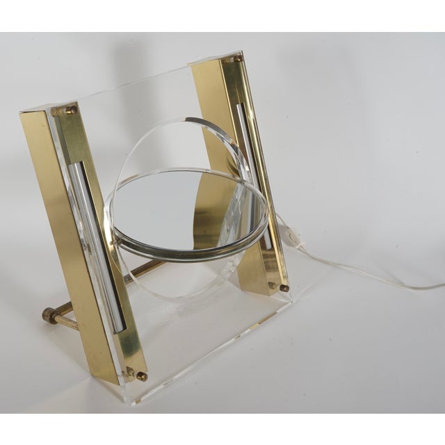 Vintage Rialto New York Mid-Century Modern Lucite Lighted Vanity Mirror For Sale - Image 13 of 13