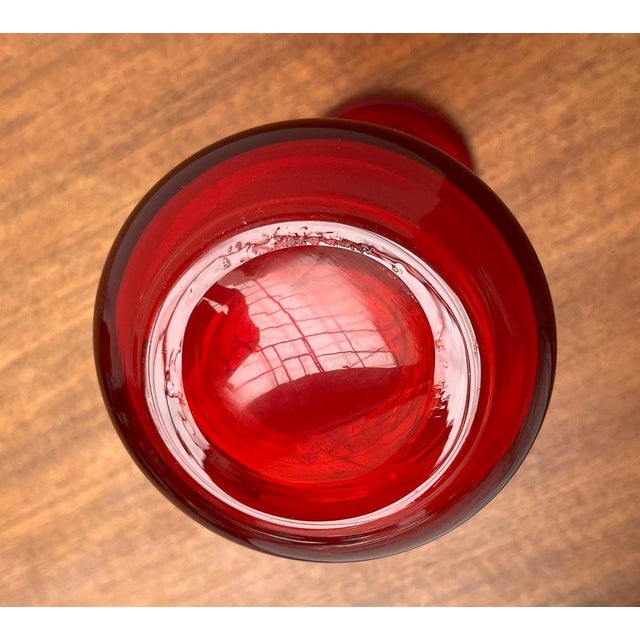 Vintage German Red Glass Solifleur Vase by Cari Zalloni for WMF For Sale - Image 11 of 15