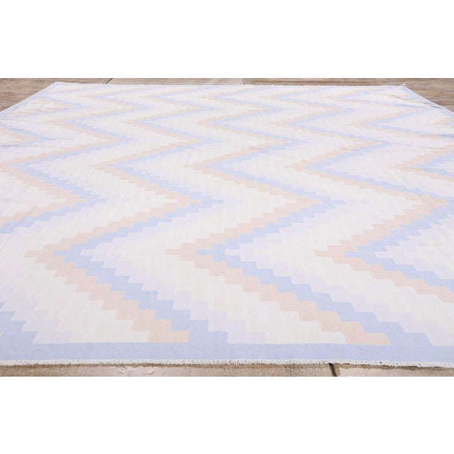 Vintage Indian Dhurrie Rug, 10'00 X 13'09 For Sale - Image 9 of 10