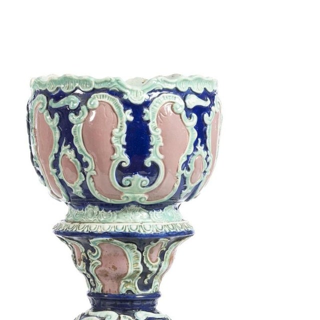 Porcelain Planters with Columns, Set of 2 For Sale - Image 4 of 6