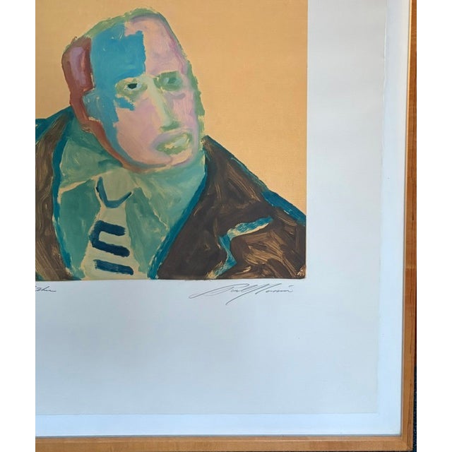 Blue Original Mid Century Pop Art Painting Titled the Godfather - Signed For Sale - Image 8 of 9