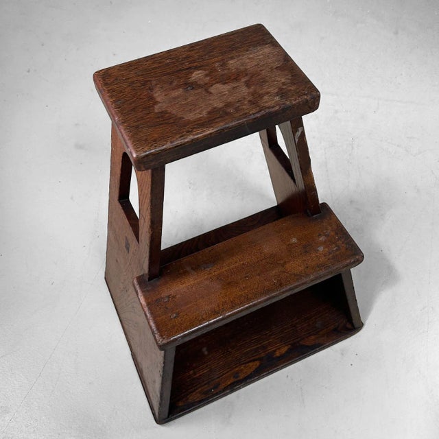 Wood Vintage Japanese Decorative Wooden Step Stool, 1960s For Sale - Image 7 of 11