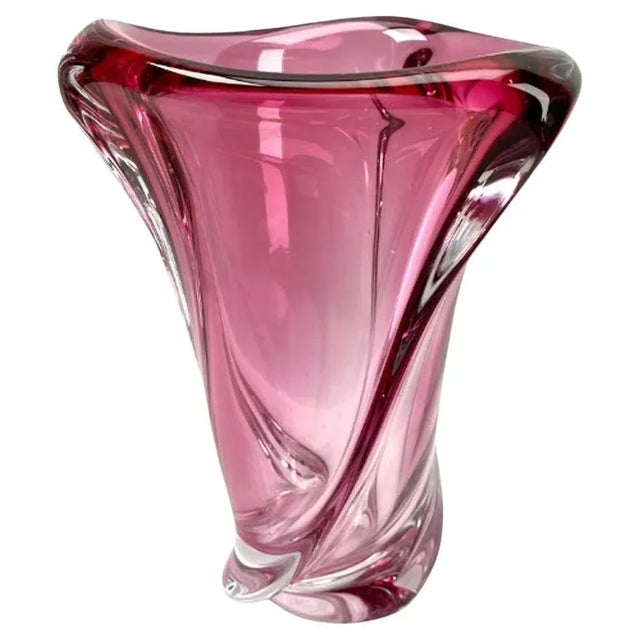 Vintage Crystal Vase with Amethyst Core by Val Saint Lambert, 1950 For Sale - Image 9 of 9