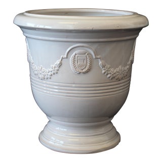 Italian Hand Painted Ceramic Cache Pot For Sale