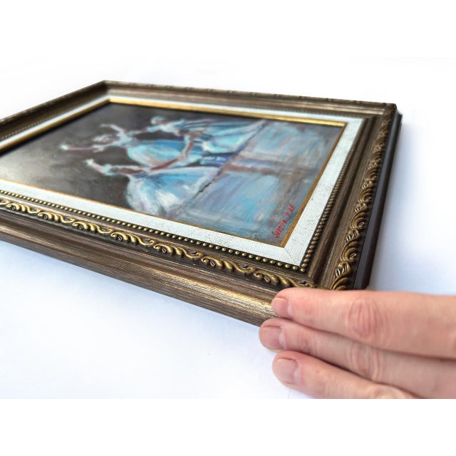 Plastic Framed Ballet Pas De Quatre Original Painting For Sale - Image 7 of 7