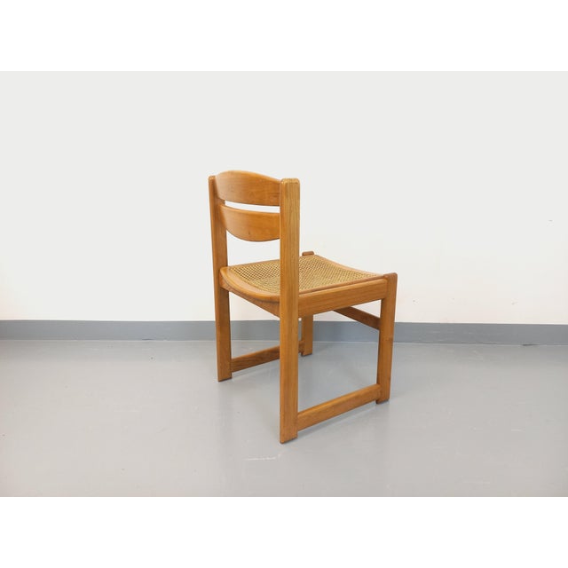 Wood Vintage Sleigh Chair in Beech and Cane, 1980s For Sale - Image 7 of 13