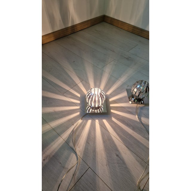 Chromed Metal Table Lamps with Touch Function, Set of 2 For Sale - Image 9 of 15