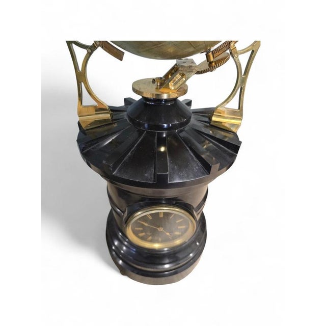Orrery Tellurio Rotating Terrestrial Globe Clock by Ludw. Jul. Heymann, Leipzig, 1885 For Sale - Image 9 of 16