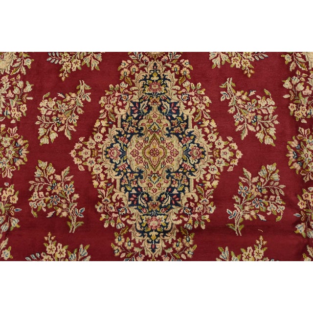 Kerman Rug 7′ X 13’7” Red Wool Vintage Traditional Hand-Knotted Carpet For Sale In Philadelphia - Image 6 of 14