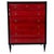 Art Deco Italian Chest of Drawers in Cherry Red Parchment and Black Lacquer, 1950s For Sale - Image 13 of 13