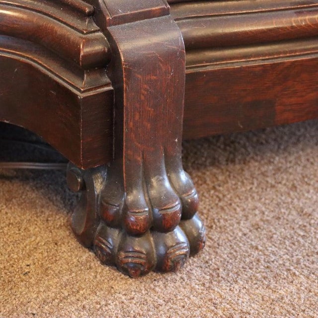 Brown Oversized Rj Horner Deeply Figural Griffin & Floral Carved Oak China Cabinet, Attributed For Sale - Image 8 of 17