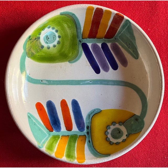 Mid-Century Modern Mid-Century Modern Hand Painted Italian Pottery Serving Bowl by Desimone Circa 1960's For Sale - Image 3 of 8