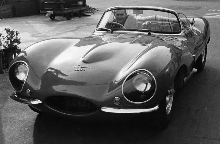 Steve McQueen in His 1957 Xk Ss Jaguar 1960 (Photo by Sid Avery