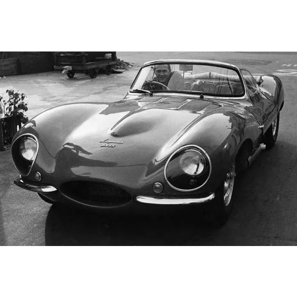 Steve McQueen in His 1957 Xk Ss Jaguar 1960 (Photo by Sid Avery