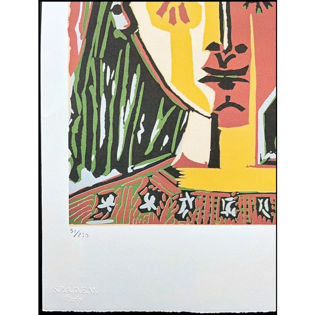 Pablo PICASSO (1881-1973) (after) Woman portrait Color print Signed on the plate On Arches parchment 70 x 50 cm