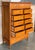Brown Tall Vintage Tall Teak Wood Campaign Highboy Chest in Style of Bernhardt For Sale - Image 8 of 13