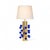 This pair of Italian table lamps is entirely handmade by Justfurnituress, combining polished brass with vibrant blue...