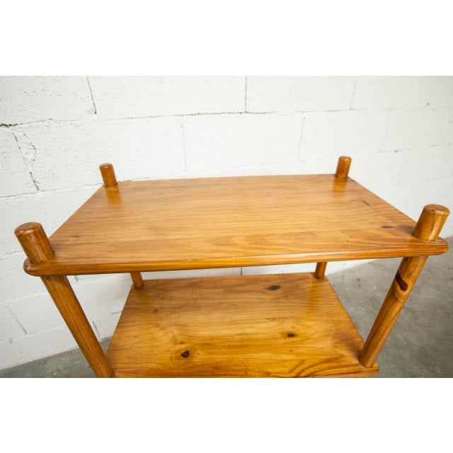 Scandinavian Rectangular Shelf in Pine with Round Pencil Legs, 1960s For Sale - Image 9 of 18