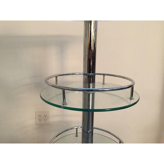 Metal Mid Century Modern Chrome and Glass Dry Bar For Sale - Image 7 of 8
