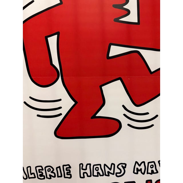 Keith Haring Keith Haring (1958-1990), Orginal 1995 Exhibition Poster Galerie Hans Mayer Düsseldorf, Copyright the Estate of Keith Haring 1995, Printed in Germany For Sale - Image 4 of 5