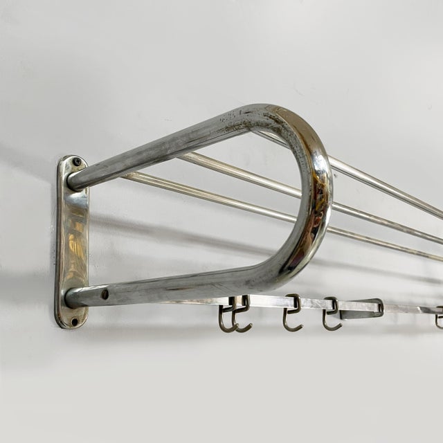 Italian Art Deco Metal Coat Hanger with Hat Rack, 1940s For Sale - Image 4 of 17
