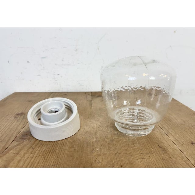 Vintage White Porcelain Wall Light, 1970s For Sale - Image 6 of 12