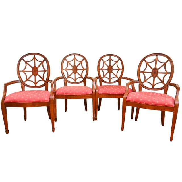 Ethan Allen Spider Back Game Table Chairs - Set of 4 For Sale - Image 11 of 12