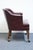 Burgundy Hickory Leather Co. Burgundy Leather Upholstered Wheeled Club Game Chair For Sale - Image 8 of 10
