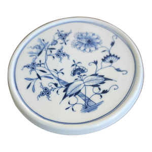 Antique Carl Teichert Meissen Blue Onion Trivet