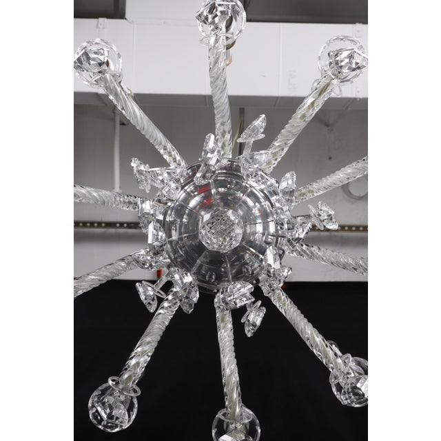 Vintage Bohemian Molded Glass Crystal Chandelier For Sale - Image 10 of 12