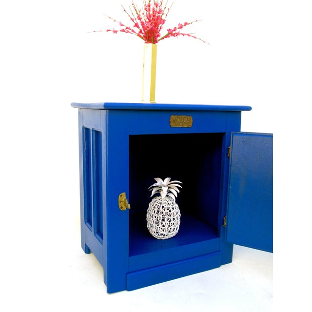 Cobalt Blue Vintage White Clad Side Table Chairish