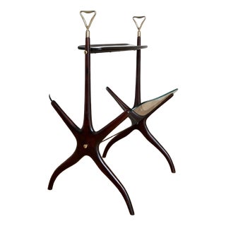 Vintage Italian Magazine Rack and Bar by Cesare Lacca, 1950 For Sale