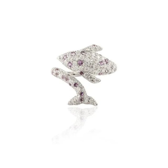 Metal Early 19th Style 1.13ct Diamond Cluster 18k Gold Art Deco Ring With Amethyst For Sale - Image 7 of 13