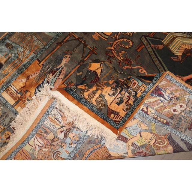 Vintage Persian Pictorial Narrative Rug no. 10956 For Sale In New York - Image 6 of 12
