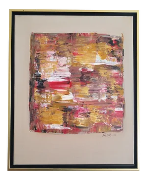 "Boundaries" Contemporary Abstract Mixed-Media Painting, Framed