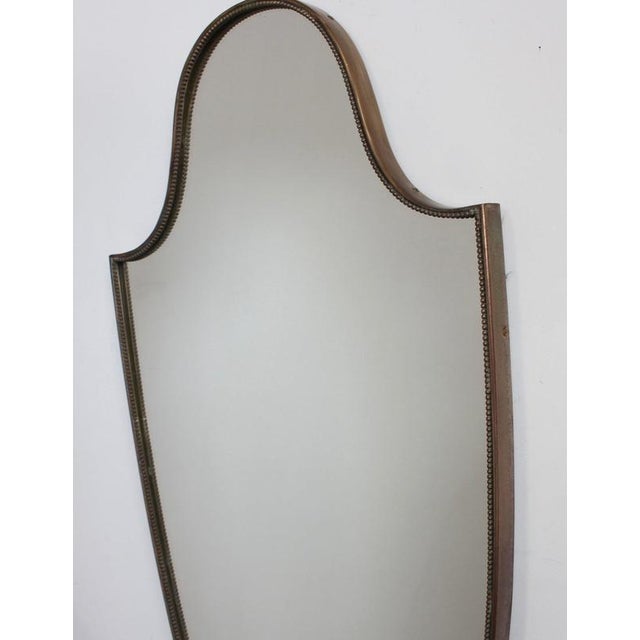 Gold Mid-Century Italian Wall Mirror with Brass Frame and Beading, 1960s For Sale - Image 8 of 16