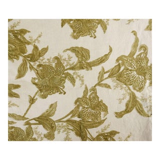 Vintage Drapery Linen Tiger Lily Pattern Fabric 2 Yards For Sale